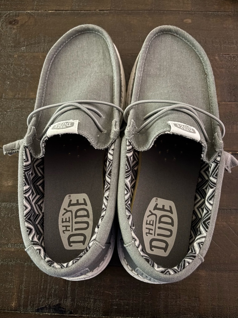 Hey Dude Men's Grey Canvas Slip-On Loafers - Picture 2 of 3